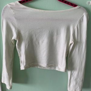White long sleeve crop